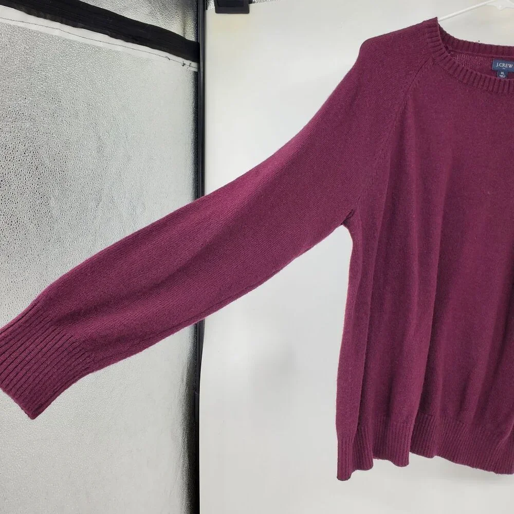 J. Crew Lambswool Blend Maroon Crewneck Pullover Long Sleeve Sweater‎ XL